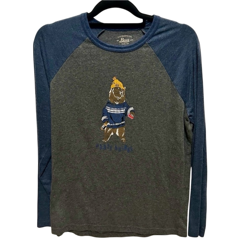 G.H. Bass & Co. Shirt Bear PARTY ANIMAL 1876 Graphic Long Sleeve Size Mens S